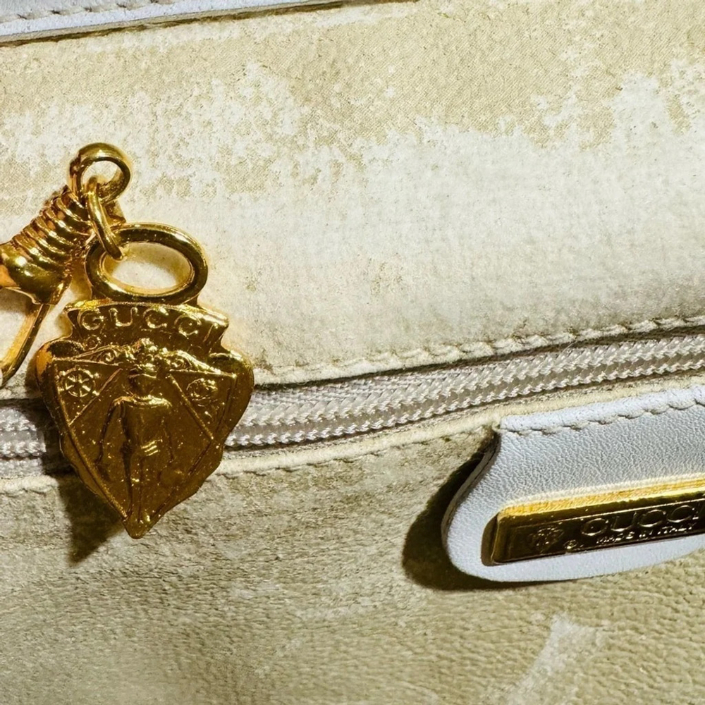Vintage Gucci Interlocking GG Clutch purse shoulder bag ivory gold authentic - Picture 7 of 16